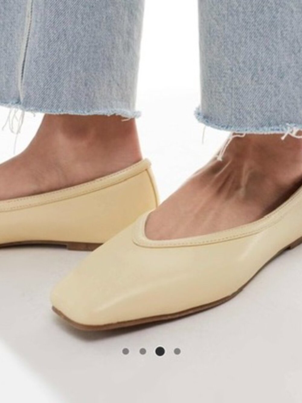 RAID Butter Yellow Square Toe Ballet Flats